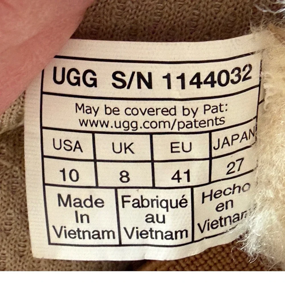 UGG Lowmel Sneaker Men Size 10 Chestnut Tan Suede Shearling Lined 1144032